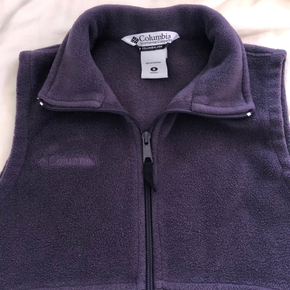 Medium Purple Columbia Fleece Vest Excellent Condition